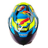 Casco Hro 3400Dv Evo Full Gas Azul Amarillo Visor Iridium Azul 2